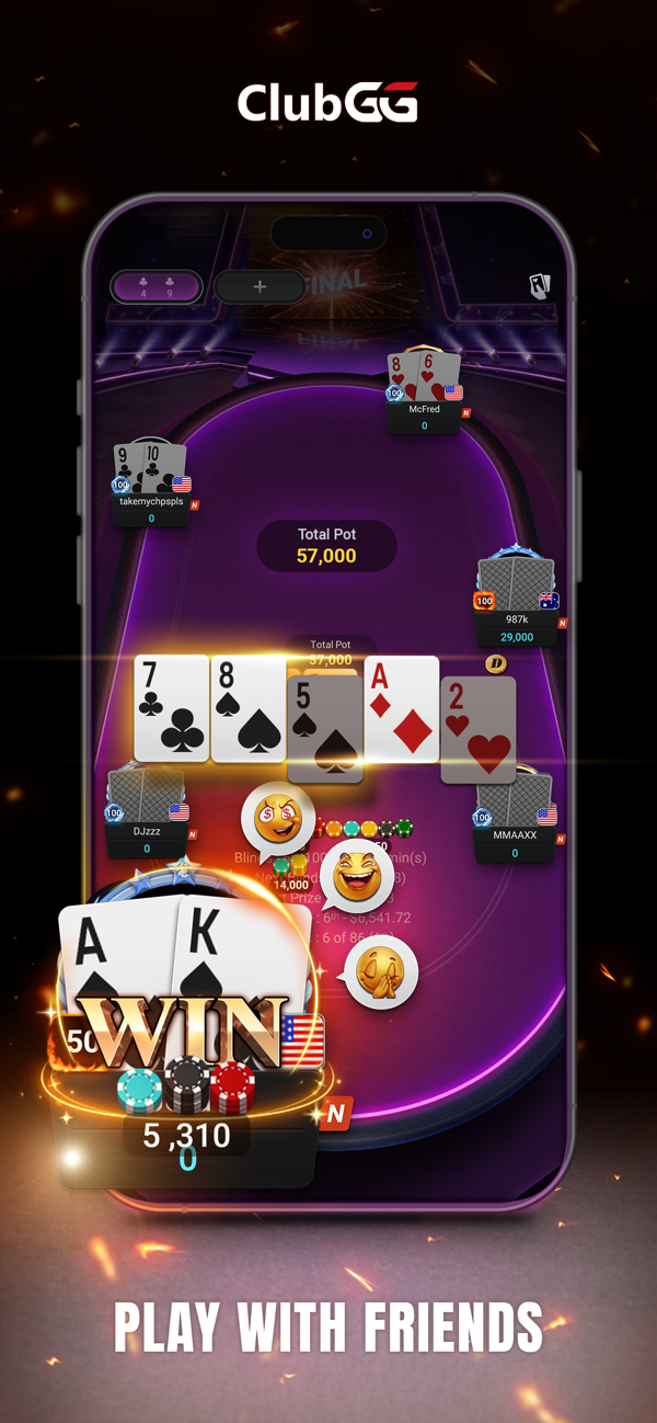 ClubGG app table screenshot